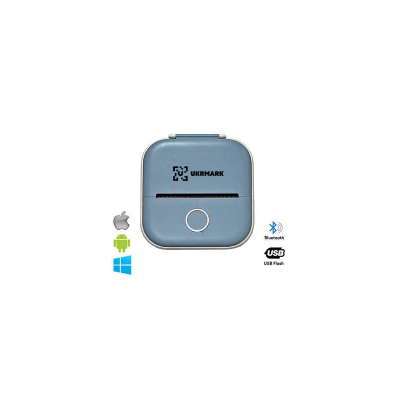 Принтер чеків UKRMARK P02BL Bluetooth, блакитний (900936)