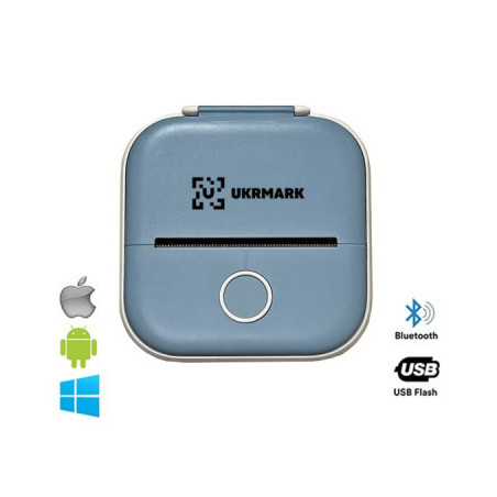 Принтер чеків UKRMARK P02BL Bluetooth, блакитний (900936)