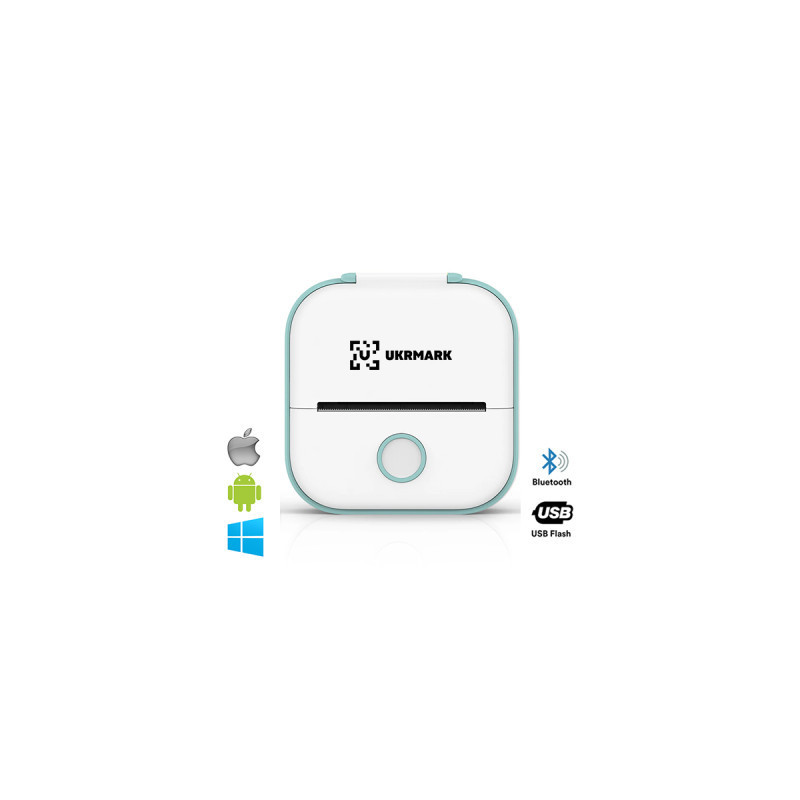 Принтер чеків UKRMARK P02GN Bluetooth, біло-зелений (900912)