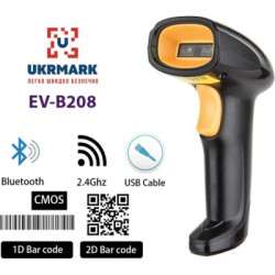 Сканер штрих-коду UKRMARK EV-B208 2D, Bluetooth, USB (900503)