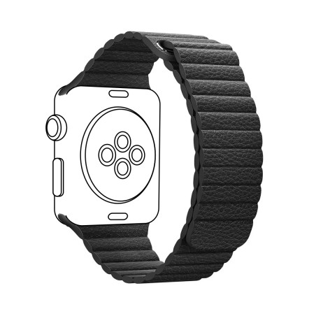 Ремінець до смарт-годинника Armorstandart Leather Loop для Apple Watch 42 (Series 11-10)/41/40/38 Black (ARM48655)