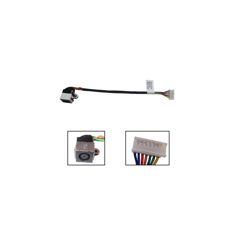 Роз'єм живлення ноутбука з кабелем для Dell PJ541 (7.4mm x 5.0mm + center pin), 8(7)- Универсальный (A49059)