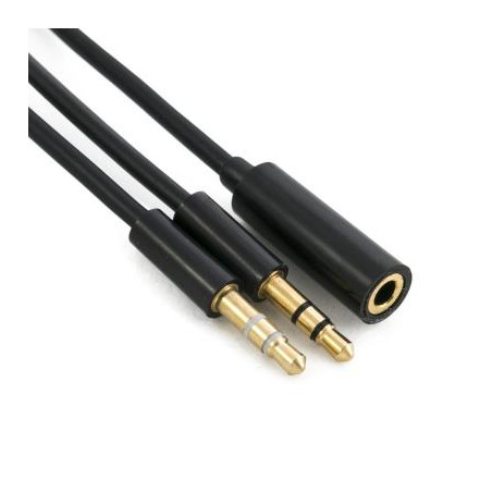 Кабель мультимедійний 3.5mm M to 2x3.5mm F 1.5m Extradigital (KBA1646)