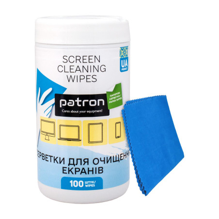 Серветки Patron for TFT/PDA/LCD 100pcs F3-059 + microfiber 20х20cm (CS-PN-BUNDL-5)