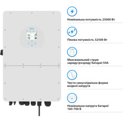 Сонячний інвертор Deye SUN-25K-SG01HP3-EU, 25кВт (SUN-25K-SG01HP3-EU)