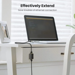 Зрощувач RJ-45 NW114 Ethernet Cable Extender Adapter Black Ugreen (20390)