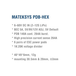 Плата розподілу живлення (PDB) MATEK PDB HEX (PDB-HEX)