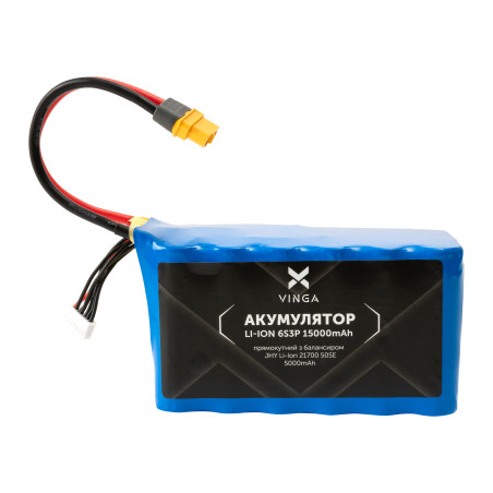 Акумуляторний блок Vinga Li-ion 6S3P 15000mAh з балансиром (JHY Li-Ion 21700 5000mAh) (V6S3P-5000)