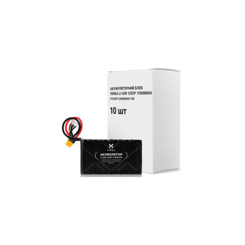 Акумуляторний блок Vinga Li-Ion 12S2P 11000mAh коробка 10 штук (V12S2P-22000MAH-10X)