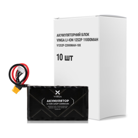 Акумуляторний блок Vinga Li-Ion 12S2P 11000mAh коробка 10 штук (V12S2P-22000MAH-10X)