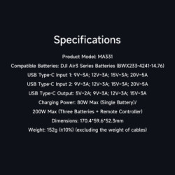 Зарядний пристрій для дрона iSDT MA331 Air 3 Series Charging Hub (iSDT-MA331)