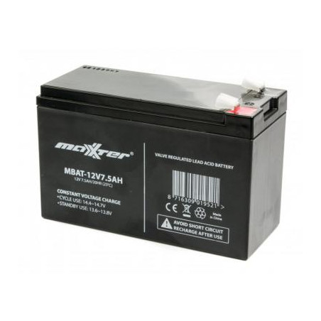 Батарея до ДБЖ Maxxter 12V 7.5AH (MBAT-12V7.5AH)