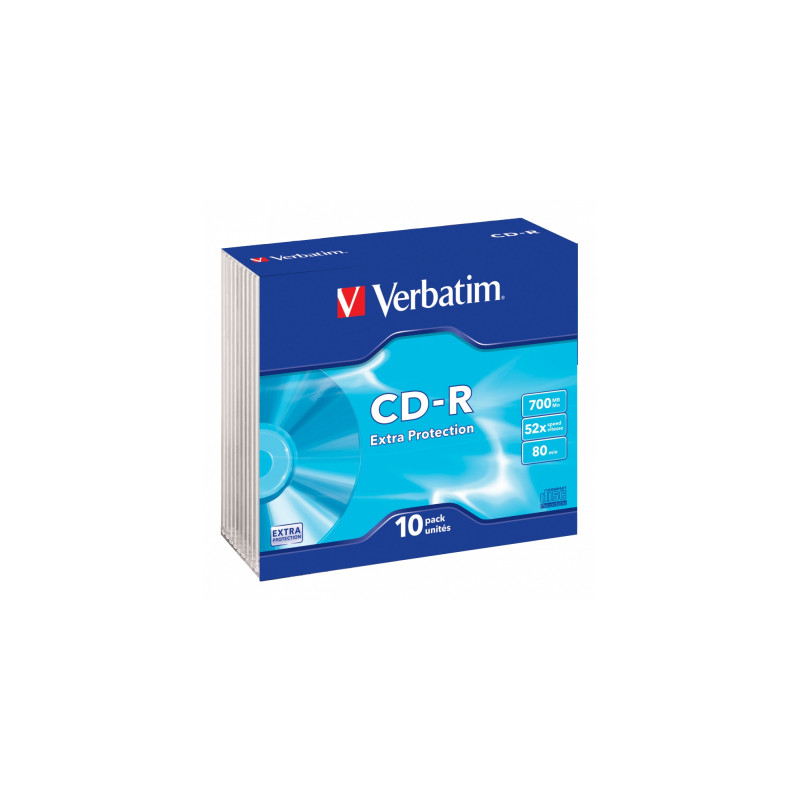 Диск CD Verbatim CD-R 700Mb 52x Slim case 10шт Extra (43415)