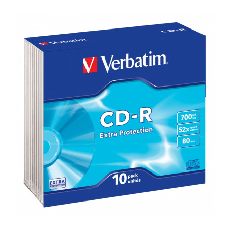 Диск CD Verbatim CD-R 700Mb 52x Slim case 10шт Extra (43415)