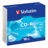 Диск CD Verbatim CD-R 700Mb 52x Slim case 10шт Extra (43415)