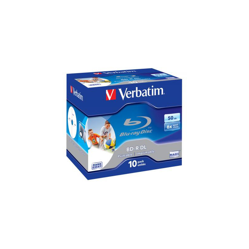Диск BD Verbatim DL 50Gb 6x Jewel 10шт Wide Printabl (43736)