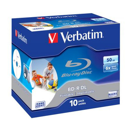 Диск BD Verbatim DL 50Gb 6x Jewel 10шт Wide Printabl (43736)