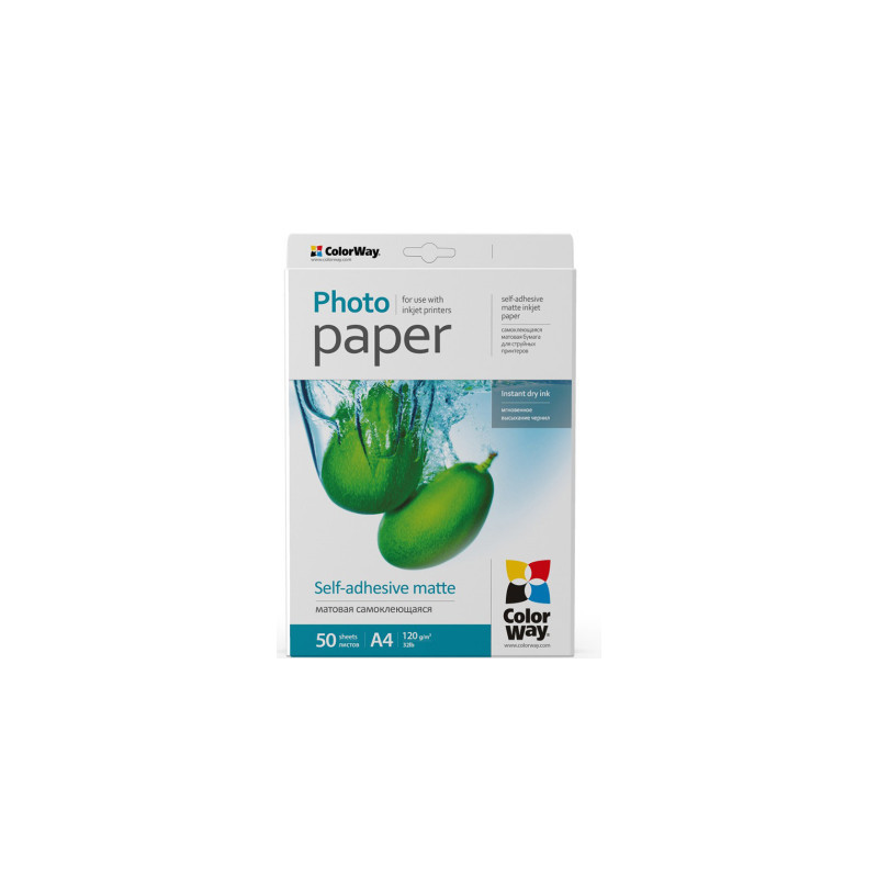 Фотопапір ColorWay A4 120г glossy 50л (PMS1208050A4)