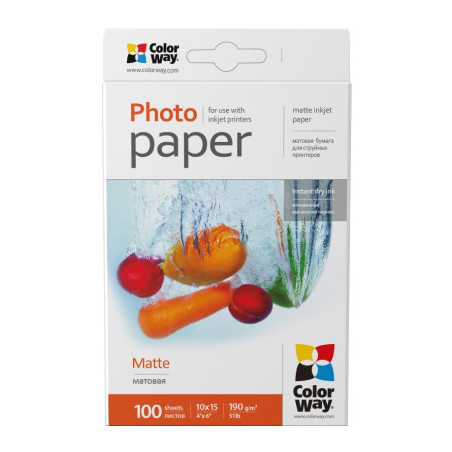 Фотопапір ColorWay 10x15 190г matte, 100с (PM1901004R)
