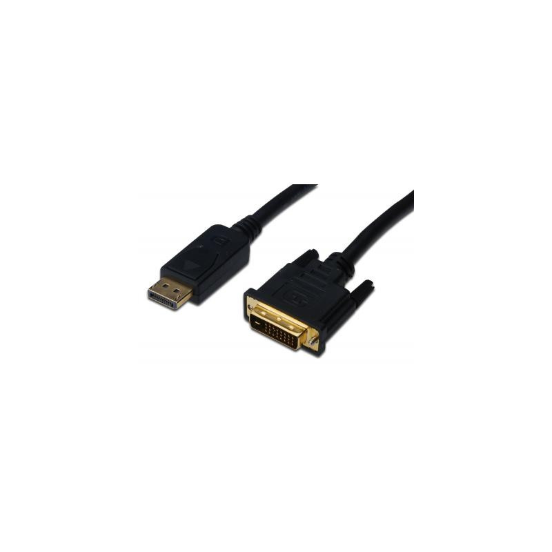 Кабель мультимедійний Display Port M to DVI M 2.0m 24+1pin Assmann (AK-340306-020-S)