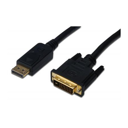 Кабель мультимедійний Display Port M to DVI M 2.0m 24+1pin Assmann (AK-340306-020-S)