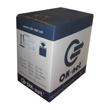 Кабель мережевий OK-Net UTP 500м cat.5, 2 пари (U/UTP-cat.5) (КПВ-ВП (100) 2*2*0,50 / 500)