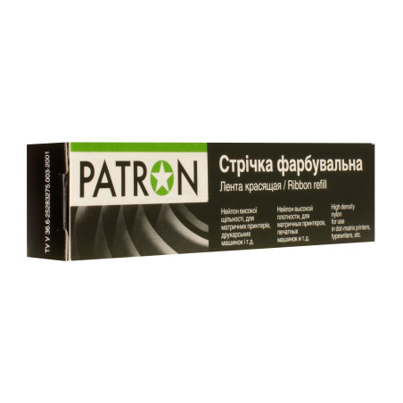 Стрічка до принтерів 13мм х 16м Refill STD Black кільце Patron (RIB-PN-12.7x16-К-B)