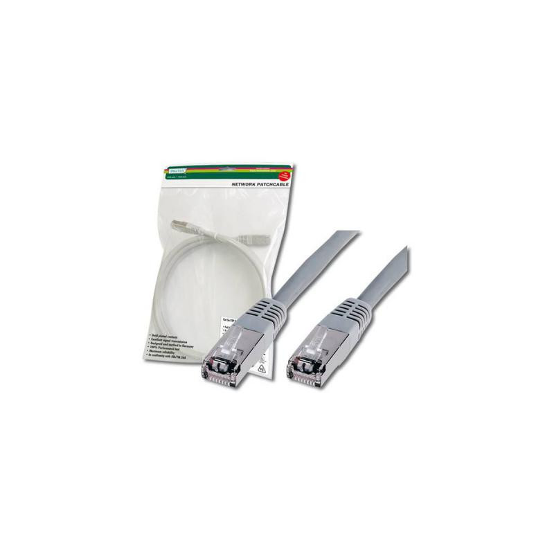 Патч-корд Digitus 0.5м, cat.5e, SF-UTP, AWG 26/7, gray (DK-1531-005)