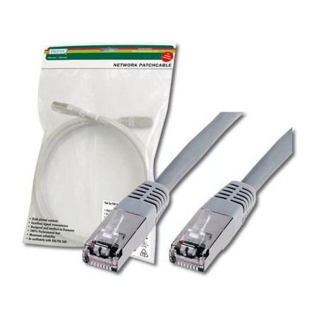 Патч-корд Digitus 0.5м, cat.5e, SF-UTP, AWG 26/7, gray (DK-1531-005)