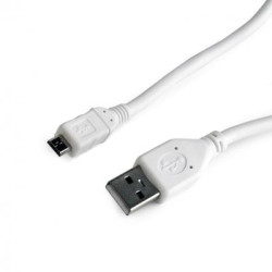 Дата кабель USB 2.0 AM to Micro 5P 1.0m Cablexpert (CCP-mUSB2-AMBM-W-1M)