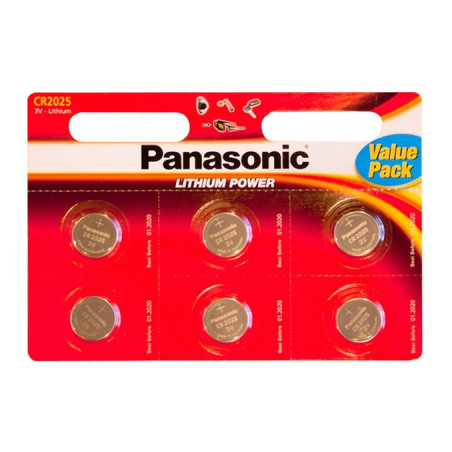 Батарейка Panasonic CR 2025 * 6 LITHIUM (CR-2025EL/6B)