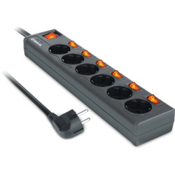 Мережевий фільтр живлення REAL-EL RS-6 EXTRA 5m, black (EL122300003)