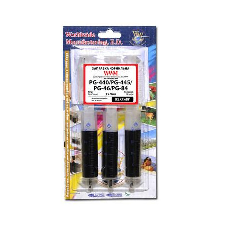 Заправочний набір WWM Canon PG-440/PG-445/PG-46/PG-84 (3шт x 20мл) (IR3.C45/BP)