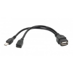 Перехідник OTG USB 2.0 AF to Micro 5P M+F 0.15m Cablexpert (A-OTG-AFBM-04)