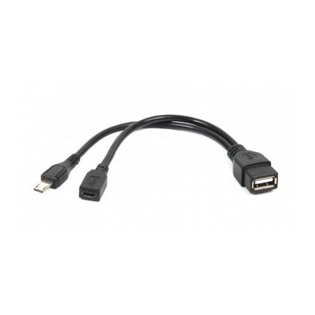 Перехідник OTG USB 2.0 AF to Micro 5P M+F 0.15m Cablexpert (A-OTG-AFBM-04)