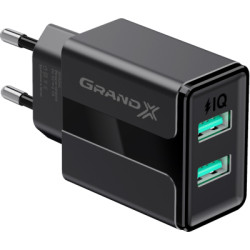 Зарядний пристрій Grand-X CH-15UMB (5V/2,1A + DC cable 2,4А USB - Micro USB 1m) Black (CH-15UMB)