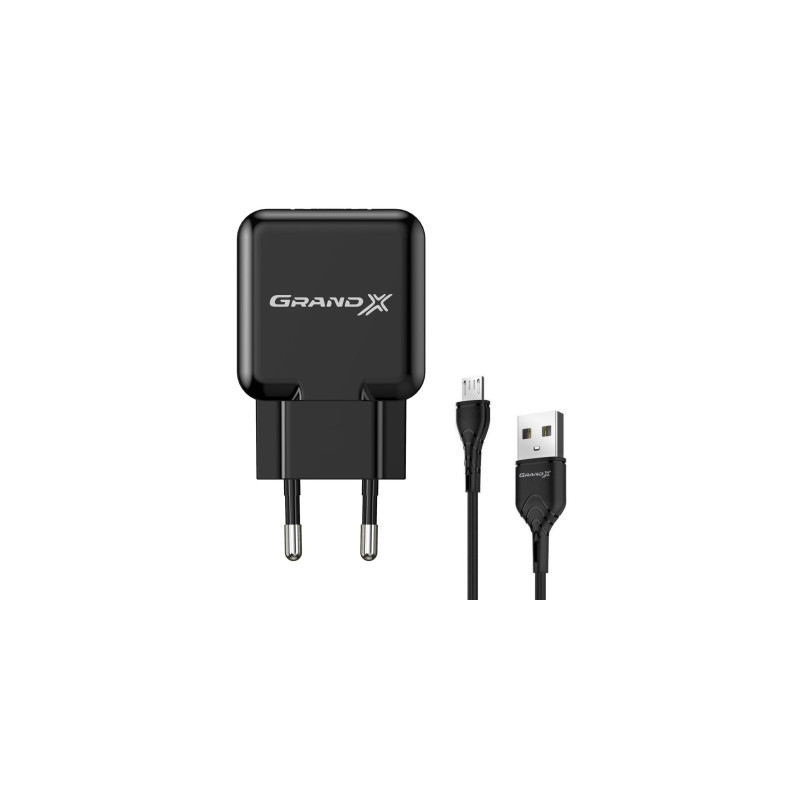 Зарядний пристрій Grand-X CH-03UMB (5V/2,1A + DC cable Micro USB) Black (CH-03UMB)