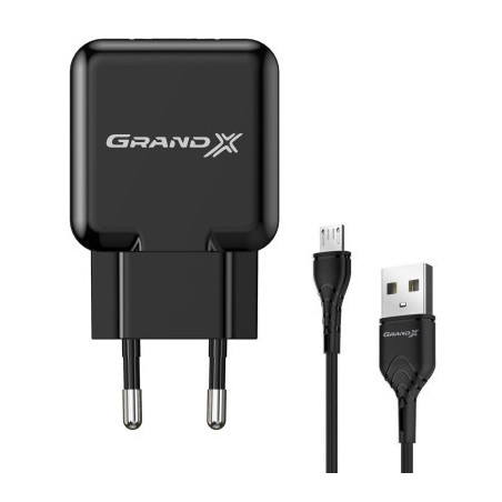 Зарядний пристрій Grand-X CH-03UMB (5V/2,1A + DC cable Micro USB) Black (CH-03UMB)