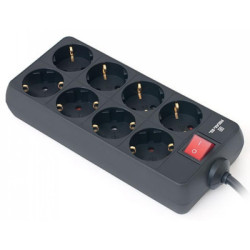 Мережевий фільтр живлення REAL-EL REAL-EL RS-8 PROTECT, 1.8m, black (EL122300021)