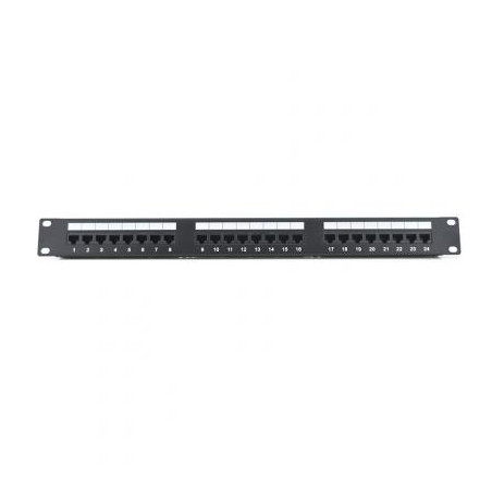 Патч-панель Ritar 19" 24 порта UTP cat.5e с менеджментом кабеля (07514)
