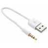 Дата кабель USB 2.0 AM to 3.5mm M 0.15m for iPod Shuffle Charge&Sync White Extradigital (KBA1651)