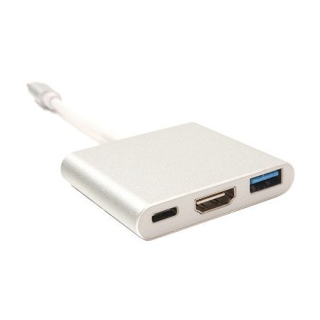 Перехідник USB C-Type - HDMI/USB PowerPlant (KD00AS1306)