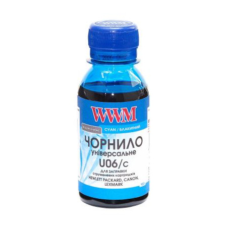 Чорнило WWM Canon/HP/Lexmark 100г Cyan (U06/C-2)