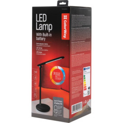 Настільна лампа ColorWay 4W з вбудованим акумулятором 1800 mAh USB in/out 5V*1A, black (CW-DL02B-B)