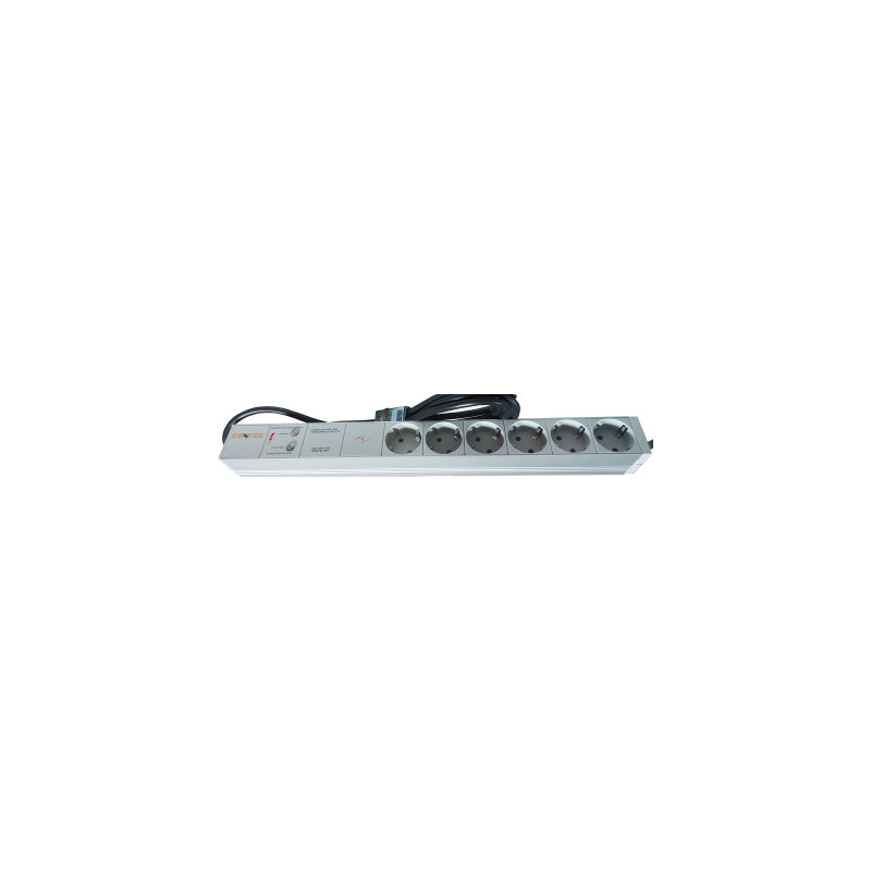 Силовий блок Conteg 19" 1U 6xSchuko, фільтр ВЧ, з кабелем 3м (DP-RP-06-SCHUPH)