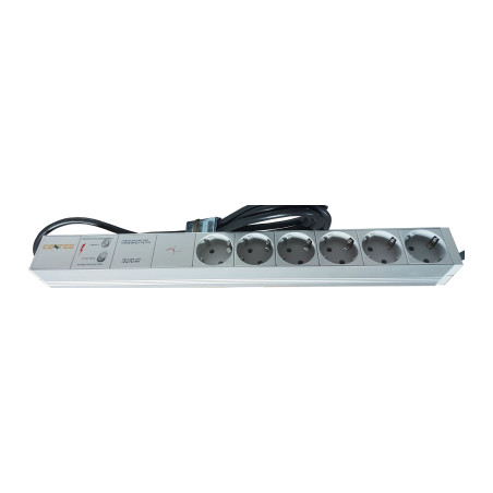 Силовий блок Conteg 19" 1U 6xSchuko, фільтр ВЧ, з кабелем 3м (DP-RP-06-SCHUPH)