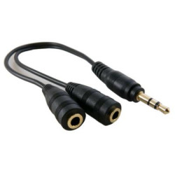 Кабель мультимедійний 3.5mm M to 2x3.5mm F 0.2m Extradigital (KBA1680)