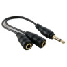 Кабель мультимедійний 3.5mm M to 2x3.5mm F 0.2m Extradigital (KBA1680)