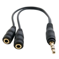 Кабель мультимедійний 3.5mm M to 2x3.5mm F 0.2m Extradigital (KBA1680)