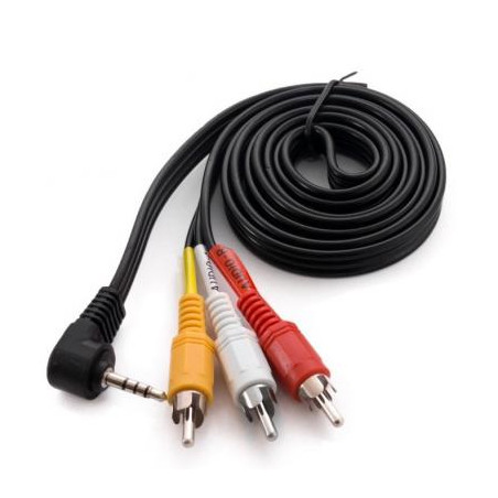 Кабель мультимедійний 3.5mm M to 3xRCA M 1.5m 90° corner Extradigital (KBV1732)